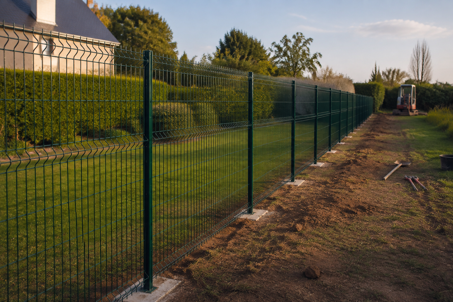 Clôture rigide à Pose & alignement – chantier JRTP