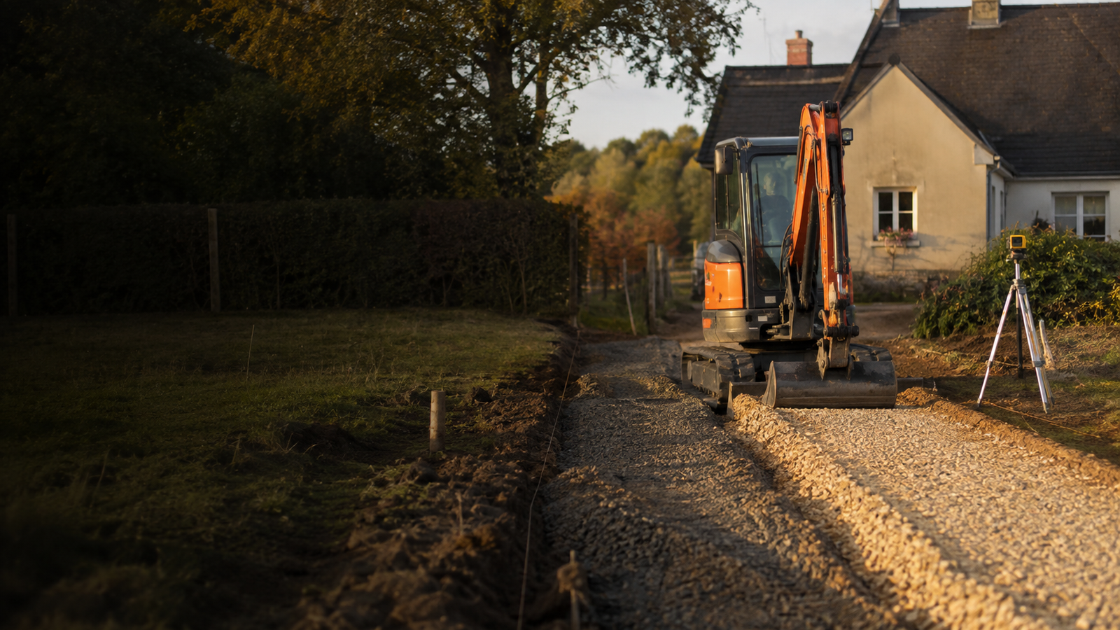 Accès empierré à Préparation & compactage – chantier JRTP